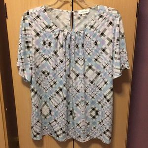 Calvin Klein Geo-Print Blouse EUC